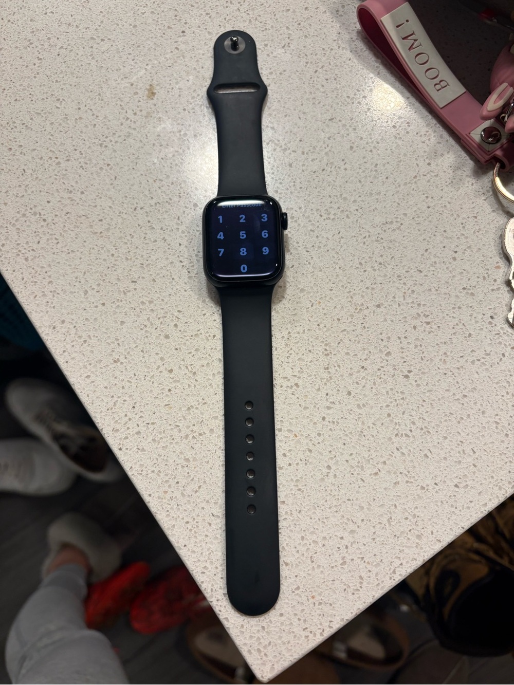 Apple Watch Series 8 with Black Sport Band and Dark Space Case